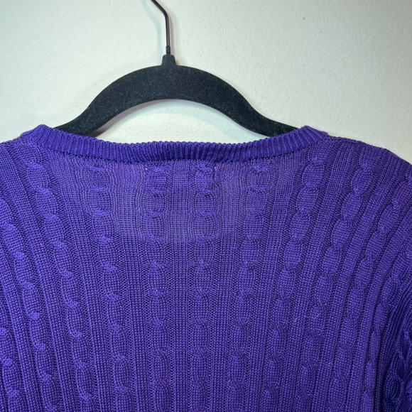 Mark Fore & Strike 100% Spun Silk Crew Neck Sweater Purple Textured Fitted Sz XL - Picture 8 of 9